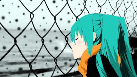 Dreamy Reflection of Hatsune Miku by the Water wallpaper