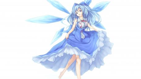 Angelic Fairy in Ethereal Blue Dreamscape wallpaper