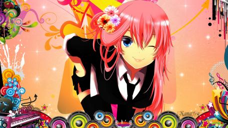 Vibrant Megurine Luka Art for Enthusiasts wallpaper