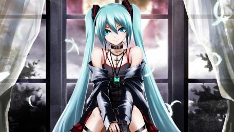 Hatsune Miku in a Dreamy Setting wallpaper