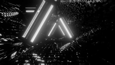 Neon Monochrome Triangles in Abstract Space wallpaper
