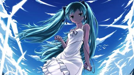 Radiant Sky with Hatsune Miku's Charm wallpaper