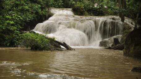 Erawan Falls Serenity in Kanchanaburi wallpaper