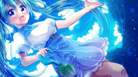 Whimsical Dreamscape of Hatsune Miku wallpaper