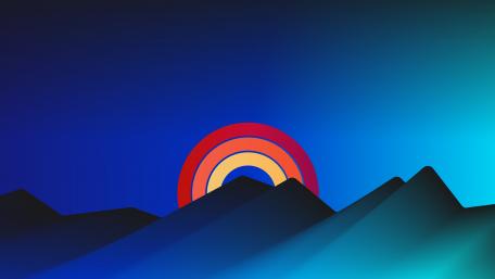 Vibrant Mountain Sunrise Art wallpaper