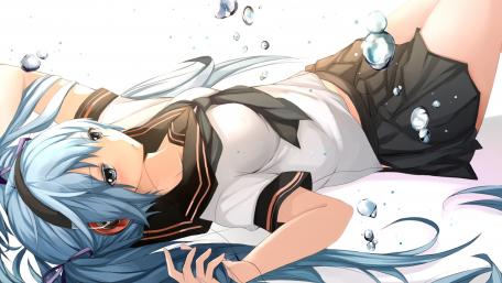 Vibrant Anime Schoolgirl Art Featuring Hatsune Miku wallpaper
