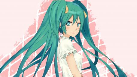 Charming Anime Girl with Long Blue Hair wallpaper