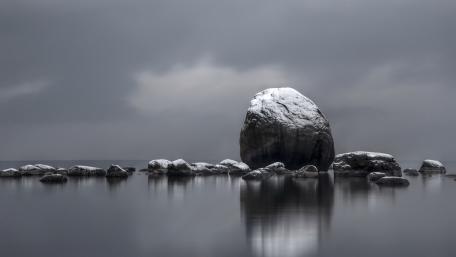 Silent Reflection in Monochrome Serenity wallpaper