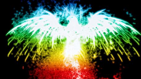 Vibrant Phoenix Rising in Abstract Colors wallpaper