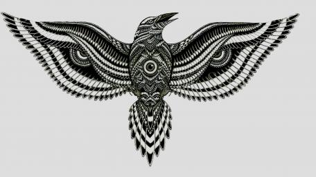 Majestic Crow in Monochrome Style wallpaper