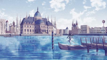 Serenity on the Canals of Anime Venice wallpaper