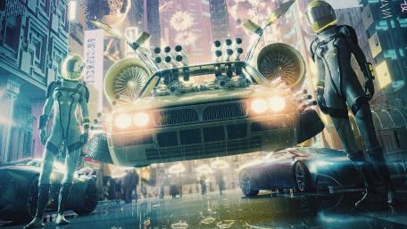 Futuristic Adventure in a Cyberpunk City wallpaper