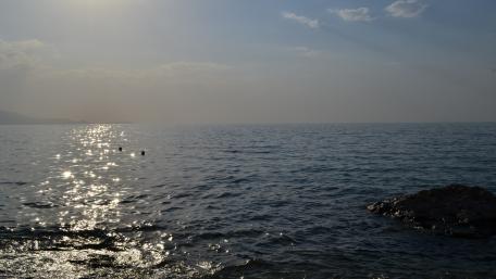 Serene Evening Over the Calm Sea wallpaper