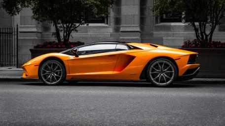 Lamborghini Aventador in Striking Orange Finish wallpaper