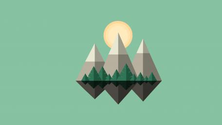 Serene Peaks in Pastel Tranquility wallpaper