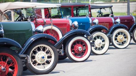 Vintage Car Collection Displayed in Style wallpaper