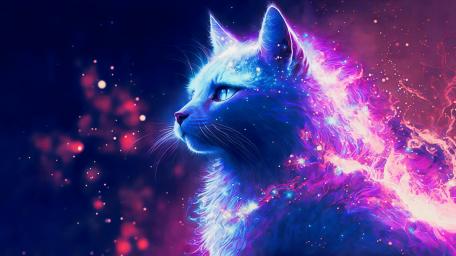 Cosmic Feline Majesty wallpaper