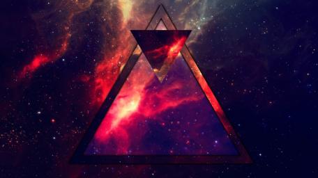 Celestial Triangular Illusions in Space wallpaper