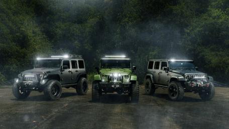 Off-Road Adventure with Jeep Wranglers wallpaper