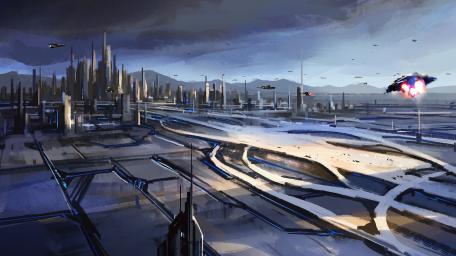 Futuristic Cityscape in a Sci-Fi Universe wallpaper