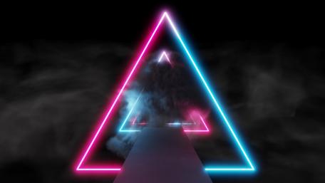 Neon Triangles in the Dark wallpaper