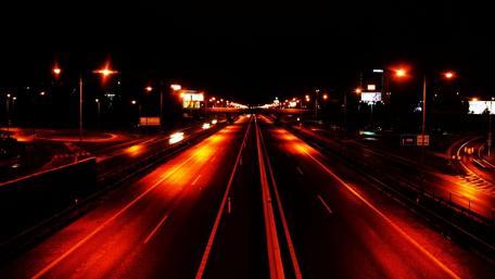 Vibrant Night Highway Scene wallpaper