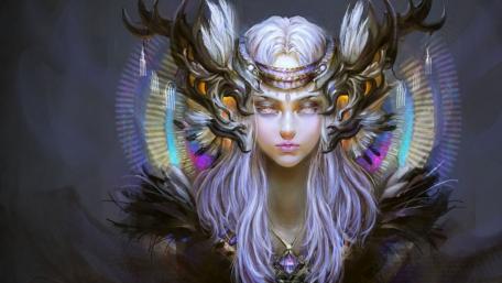 Mystical Elegance in Psychedelic Art wallpaper