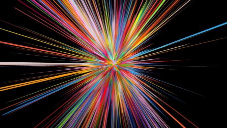 Vibrant Lines of Color on Black Background wallpaper