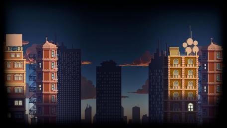Pixel Art Cityscape at Dusk wallpaper