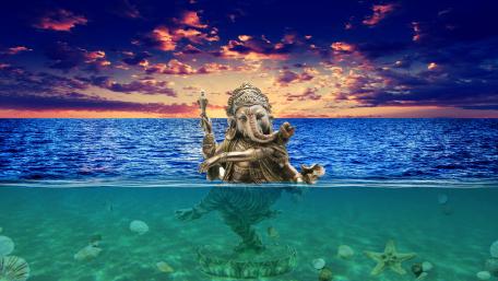 Divine Tranquility by the Ocean Waves wallpaper