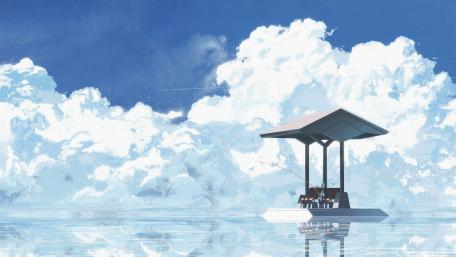 Serene Anime Fishing Retreat wallpaper