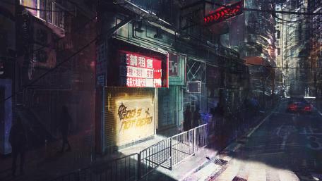 Cyberpunk street wallpaper
