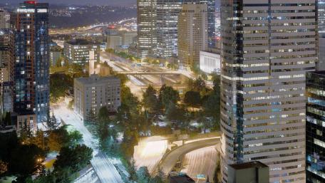 Aerial View of Freeway Park wallpaper