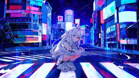 Neon City Nightscape wallpaper
