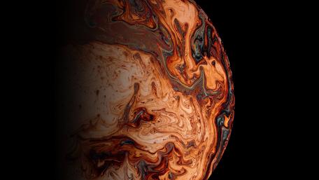 Marbled Planet in Cosmic Shadows wallpaper
