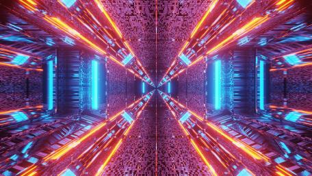 Futuristic Neon Tunnel of Light wallpaper