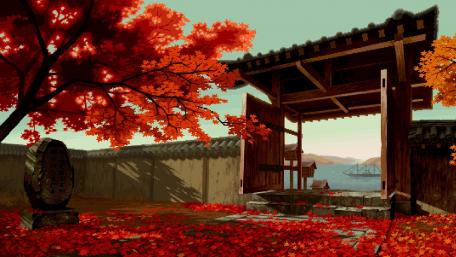 Autumn Serenity in Pixel Art wallpaper