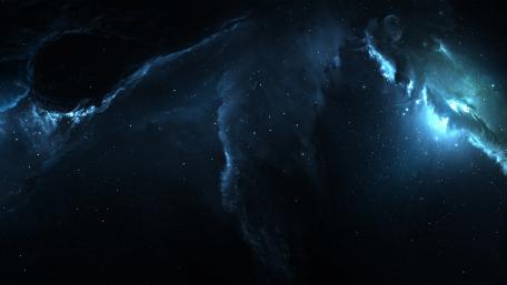 Ethereal Blue Nebula: A Cosmic Dreamscape wallpaper