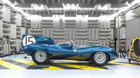 Classic Jaguar D-Type in a Stunning Setting wallpaper