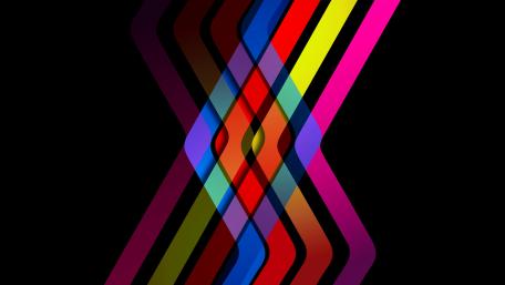 Vibrant Colorful Stripes on Black Background wallpaper