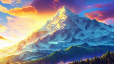 Mystical Dawn Over Majestic Peaks wallpaper