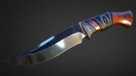 Elegant Bowie Knife with Intricate Design and Sharp Blade wallpaper