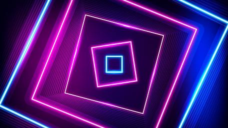 Neon Tunnel in Purple and Blue wallpaper