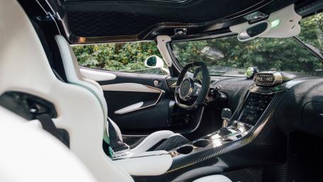 Sleek Interior of a Koenigsegg Jesko Hypercar wallpaper
