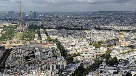 Paris bird's eye view wallpaper