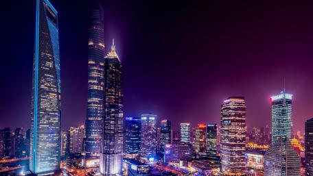 Raised Building Frame Shanghai Shi China wallpaper