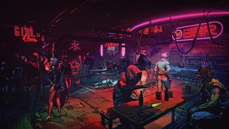 Neon Haven Nightclub Cyberpunk Vibes wallpaper