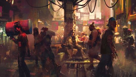 Futuristic Lounge in a Cyberpunk World wallpaper