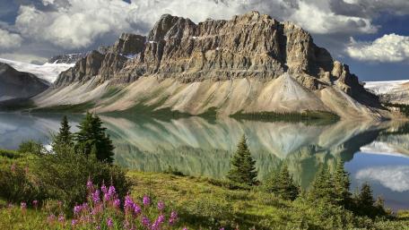Crowfoot Mountain and Bow Lake (Banff National Park) wallpaper