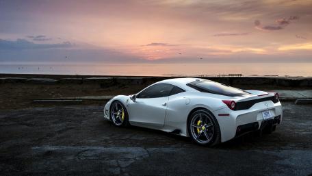 Dream Car Sunset Scenery wallpaper